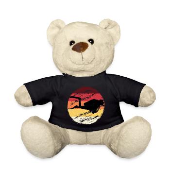 Retro Sonnenuntergang Taucher Silhouette - Teddy - Schwarz - Vorne