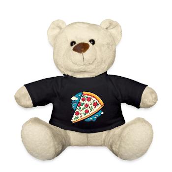 Dessin de tranche de pizza - Nounours - noir - Devant