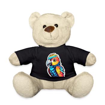 Papagei Vogel Illustration - Teddy - Schwarz - Vorne