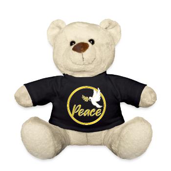 Peace Friedenstaube Friedenszeichen Statement - Teddy - Schwarz - Vorne