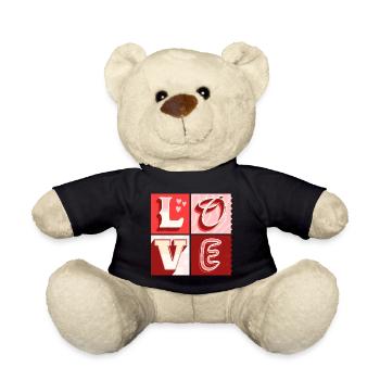Love Love Scripture Heart Partner Couple In Love - Teddy Bear - black - Front