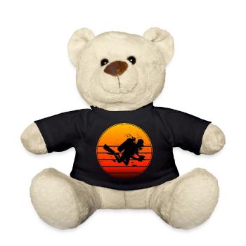 Diving Scuba Tauchen Free Dive Diver Scuba Taucher - Teddy Bear - black - Front