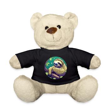 Sleeping Sloth Illustration - Teddy Bear - black - Front