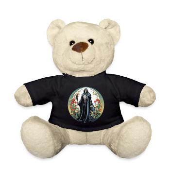 Sensenmann Blumen Illustration - Teddy - Schwarz - Vorne