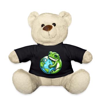 La grenouille embrasse la Terre : Jour de la Terre - Nounours - noir - Devant