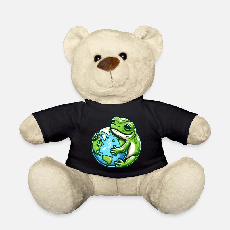 Frosch Umarmt die Erde: Tag der Erde - Teddy - Schwarz