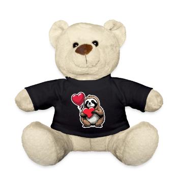 Faultier Herz Illustration Valentinstag - Teddy - Schwarz - Vorne