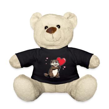 Otter Herz - Valentinstag - Teddy - Schwarz - Vorne