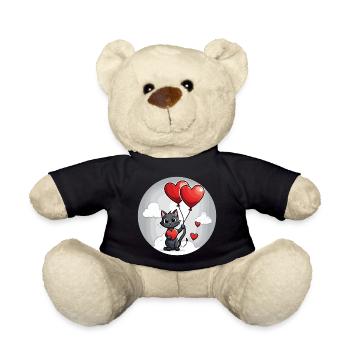 Coeur de chat - Saint-Valentin - Nounours - noir - Devant