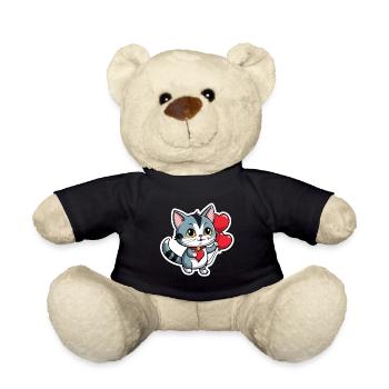 Coeur de chat - Saint-Valentin - Nounours - noir - Devant