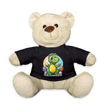 Dinosaur Easter Eggs Easter - Teddy Bear - black - Front