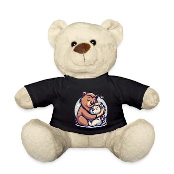 Cuddling Bear And Lion In Love - Teddy Bear - black - Front