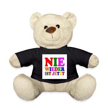Nie wieder ist jetzt - Teddy - Schwarz - Vorne