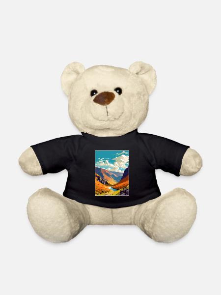 Helvellyn Cumbria Vintage Travel Poster Souvenir - Teddy Bear - black