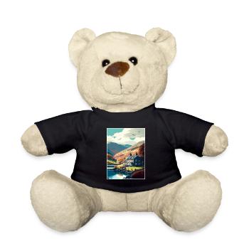 Grasmere England Vintage Travel Poster Souvenir - Teddy Bear - black - Front