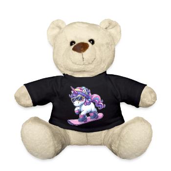 Unicorn Snowboard Winter Magic - Teddy Bear - black - Front