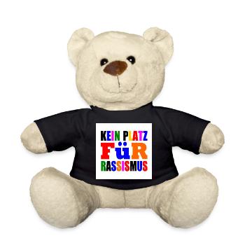 kein platz für rassismus - Teddy - Schwarz - Vorne
