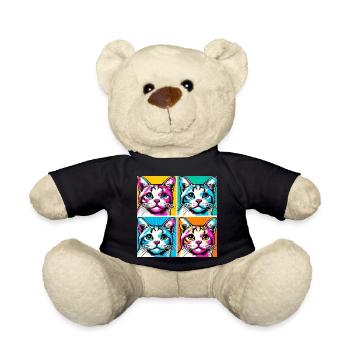 Chat Pop Art - Nounours - noir - Devant