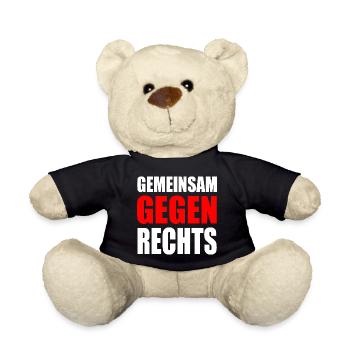 Gemeinsam gegen rechts - Teddy - Schwarz - Vorne