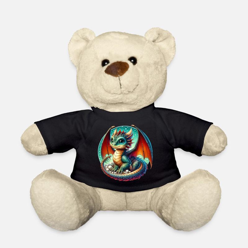 Drache - Teddy - Schwarz