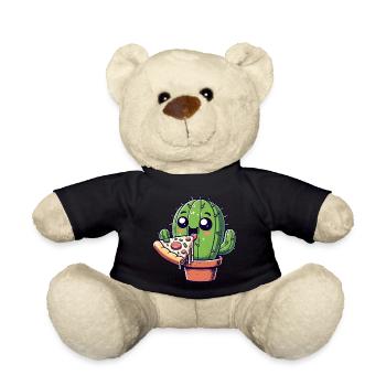Bande dessinée mignonne Cactus Pizza - Nounours - noir - Devant