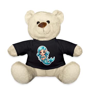 Mermaid fantasy illustration - Teddy Bear - black - Front