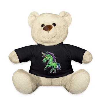 Illustration de licorne zombie - Nounours - noir - Devant