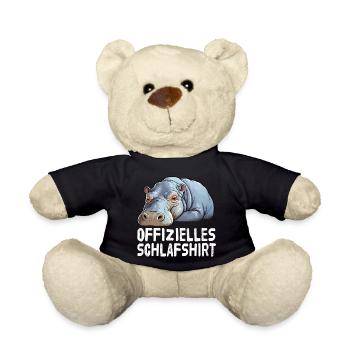 Offizieles Schlafshirt Nilpferd - Teddy - Schwarz - Vorne