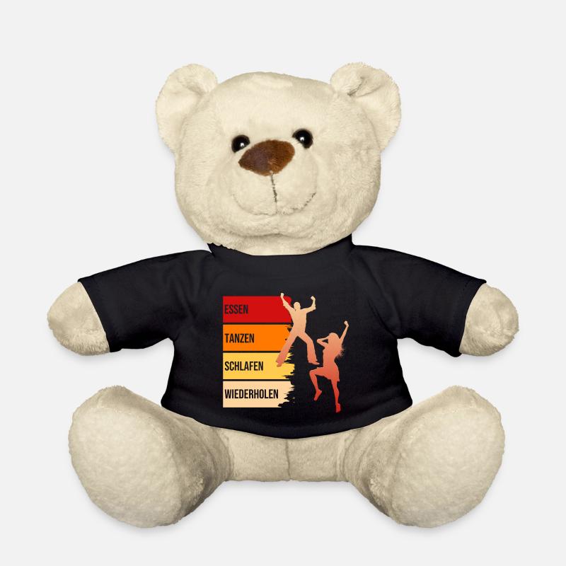 Essen, Tanzen, Schlafen, Wiederholen - Teddy - Schwarz