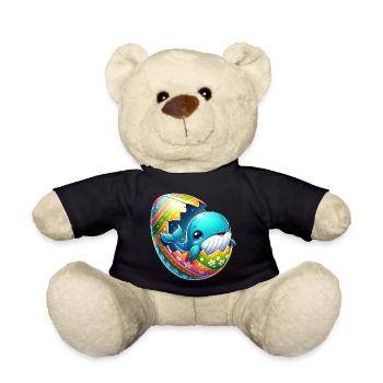 Bunter Wal Schlüpft aus Osterei Cartoon - Teddy - Schwarz - Vorne