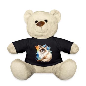 Birman Cat Watercolors - Teddy Bear - black - Front