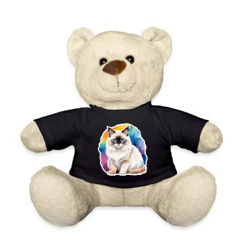 Birman Cat Watercolors - Teddy Bear - black - Front
