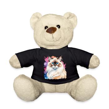 Birman Cat Watercolors - Teddy Bear - black - Front