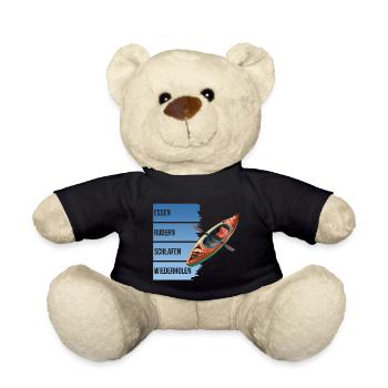 Essen - Rudern - Schlafen - Wiederholen - Teddy - Schwarz - Vorne