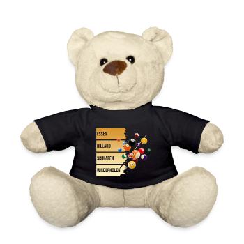 Essen - Billard - Schlafen - Wiederholen - Teddy - Schwarz - Vorne