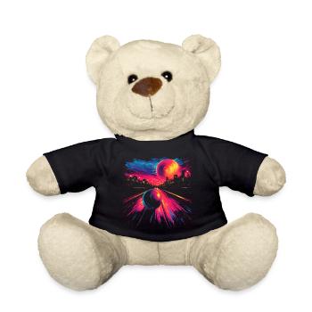 Retro Bowling 80er Jahre Look - Teddy - Schwarz - Vorne