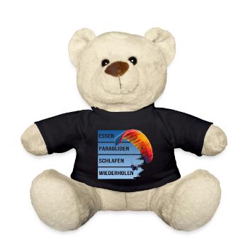 Essen - Paragliden - Schlafen - Wiederholen - Teddy - Schwarz - Vorne