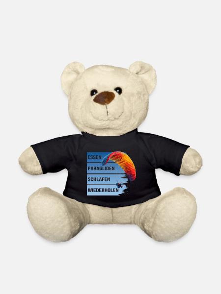 Essen - Paragliden - Schlafen - Wiederholen - Teddy - Schwarz