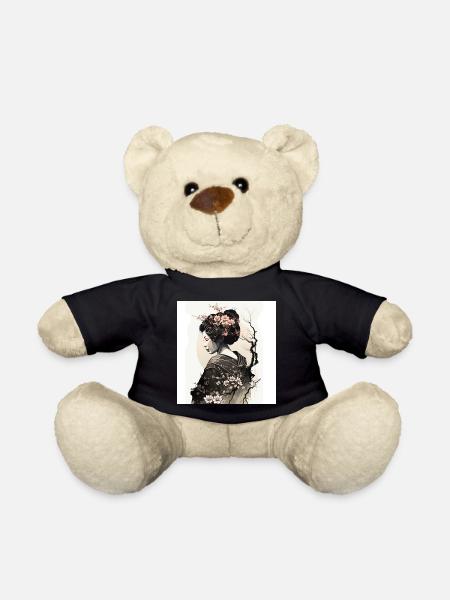 Graceful Japanese Geisha - Teddy Bear - black