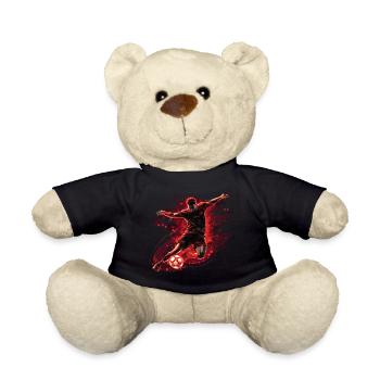 Ein Fußballer in einer dynamischen Aktion mit einem Torschuss. - Teddy - Schwarz - Vorne