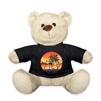 Retro Cats Vintage 90's 80's Cat Nature Beach - Teddy Bear - black - Front