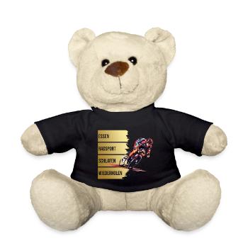 Essen - Radsport - Schlafen - Wiederholen - Teddy - Schwarz - Vorne