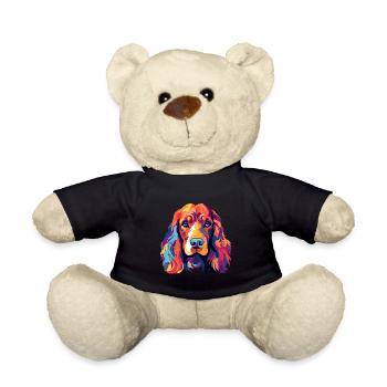 Cocker Spaniel Dog Breed Watercolor Cartoon Kawaii - Teddy Bear - black - Front