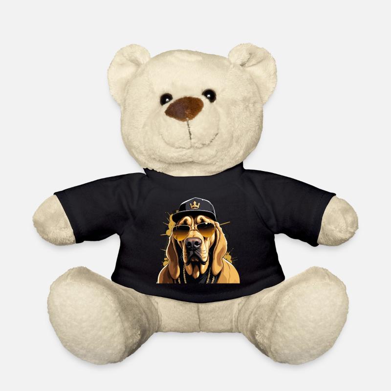 Bloodhound Gangsta Gangster Hund Geschenk - Teddy - Schwarz