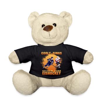 Coole Jungs gehen zum Eishockey - Teddy - Schwarz - Vorne