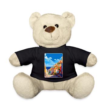 Ponza Italy Vintage Travel Poster WPA Art Souvenir - Teddy Bear - black - Front