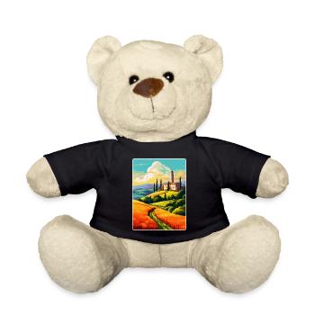 Toskana Italien Vintage Reiseplakat WPA Souvenir - Teddy - Schwarz - Vorne