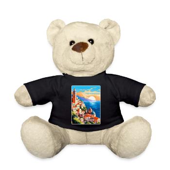 Amalfi Italie Affiche de voyage vintage WPA Souvenir - Nounours - noir - Devant