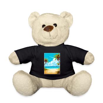 Îles Turques-et-Caïques Caraïbes Affiche de voyage - Nounours - noir - Devant