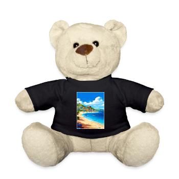 Saint Maarten Caraïbes Vintage Poster de voyage - Nounours - noir - Devant